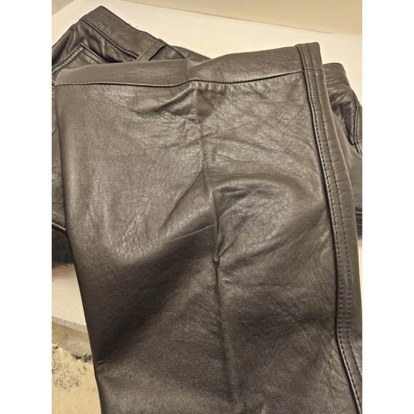 Liz Claiborne Lizwear Leather Pants Sz 10 Black Lined High Waist 80s Retro Mom - Picture 8 of 14